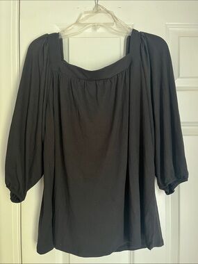 Black Square-Neck Top